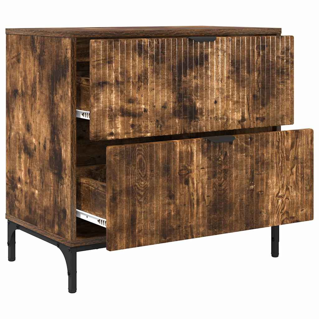 Mesa-de-cabeceira com gaveta Carvalho fumado 63.5 x 36 x 61 cm