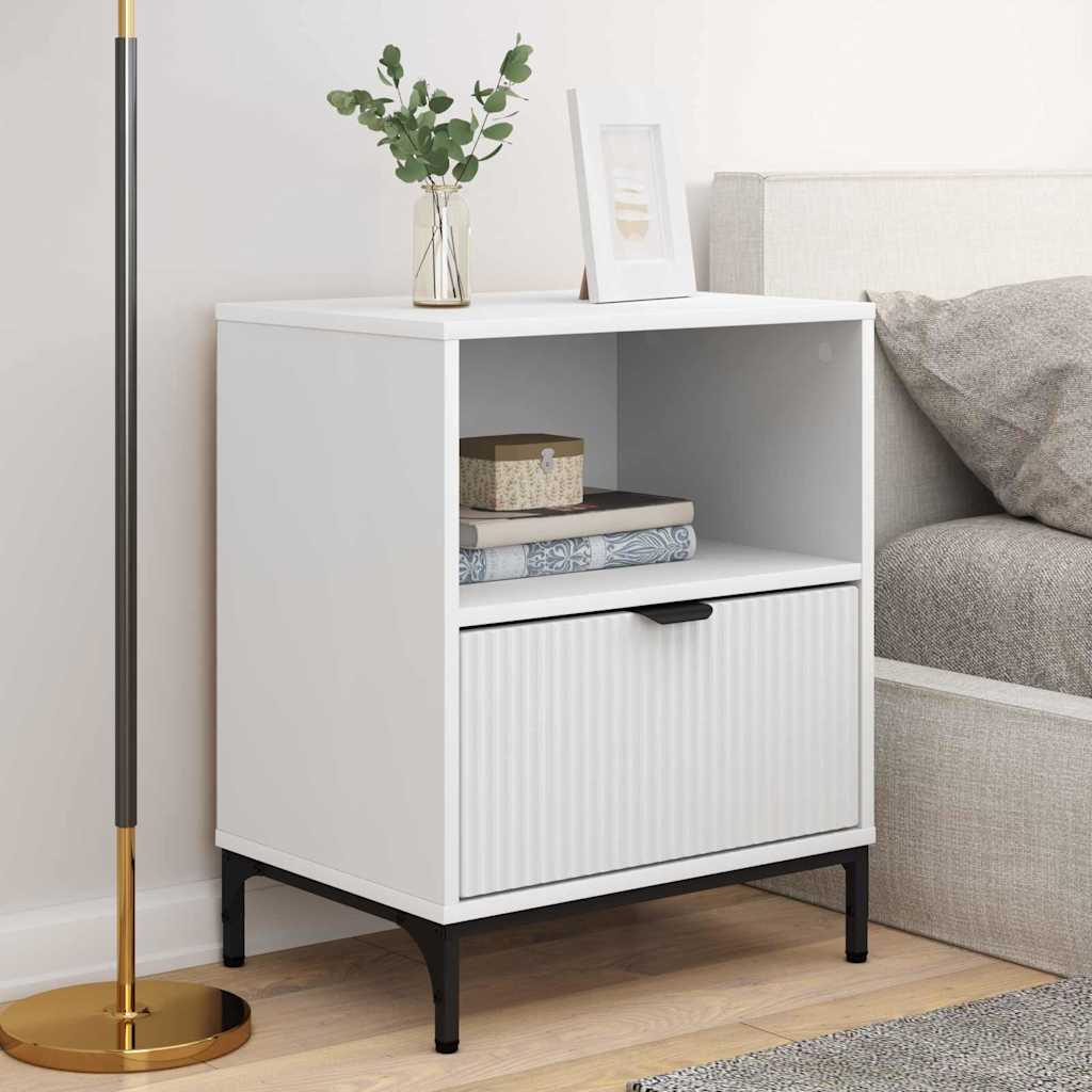 Mesas de cabeceira com gaveta 2 pcs Branco 49 x 36 x 61 cm