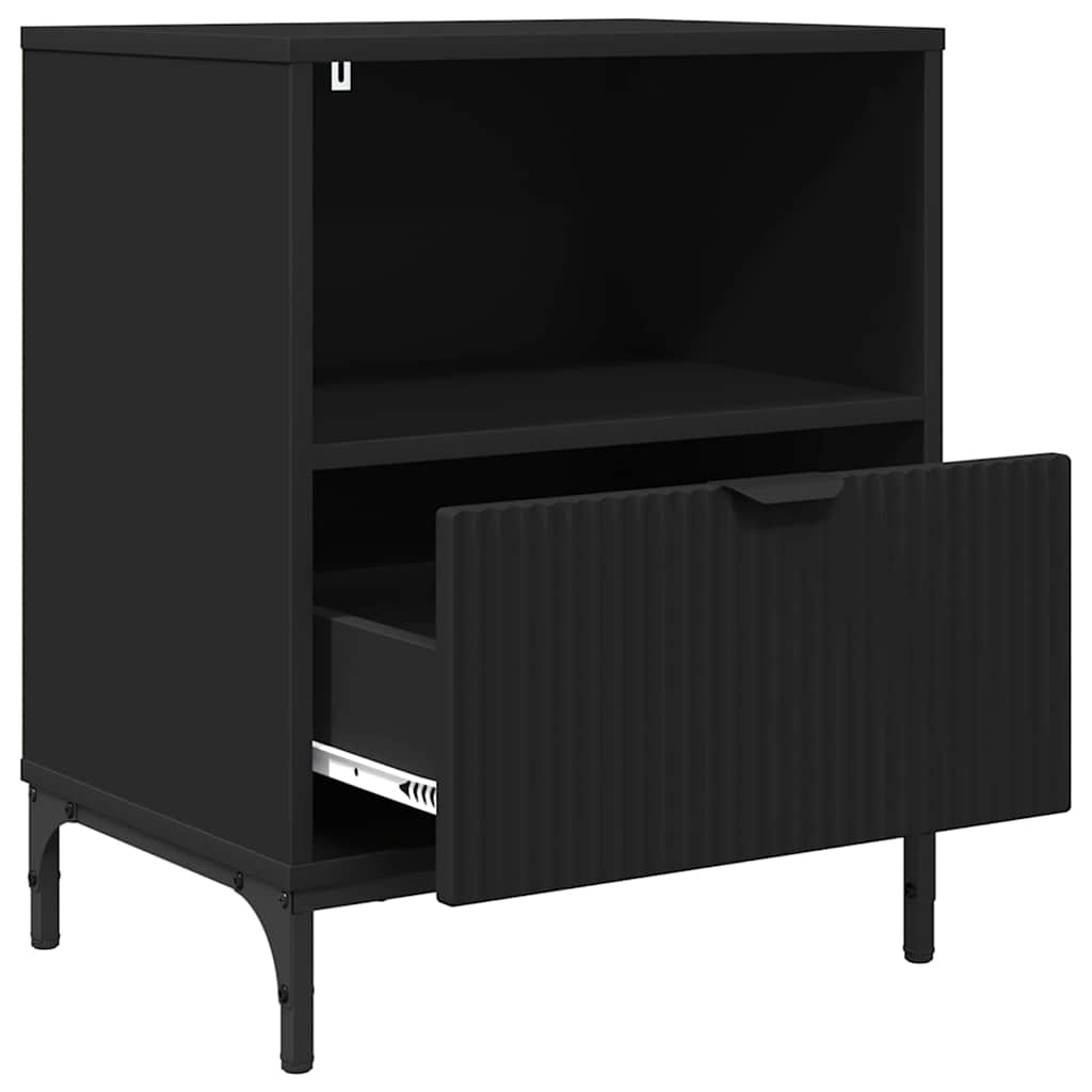 Mesas de cabeceira com gaveta 2 pcs Preto 49 x 36 x 61 cm