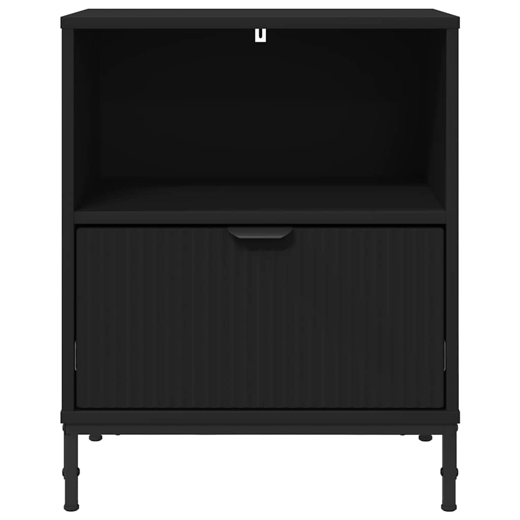 Mesas de cabeceira com gaveta 2 pcs Preto 49 x 36 x 61 cm