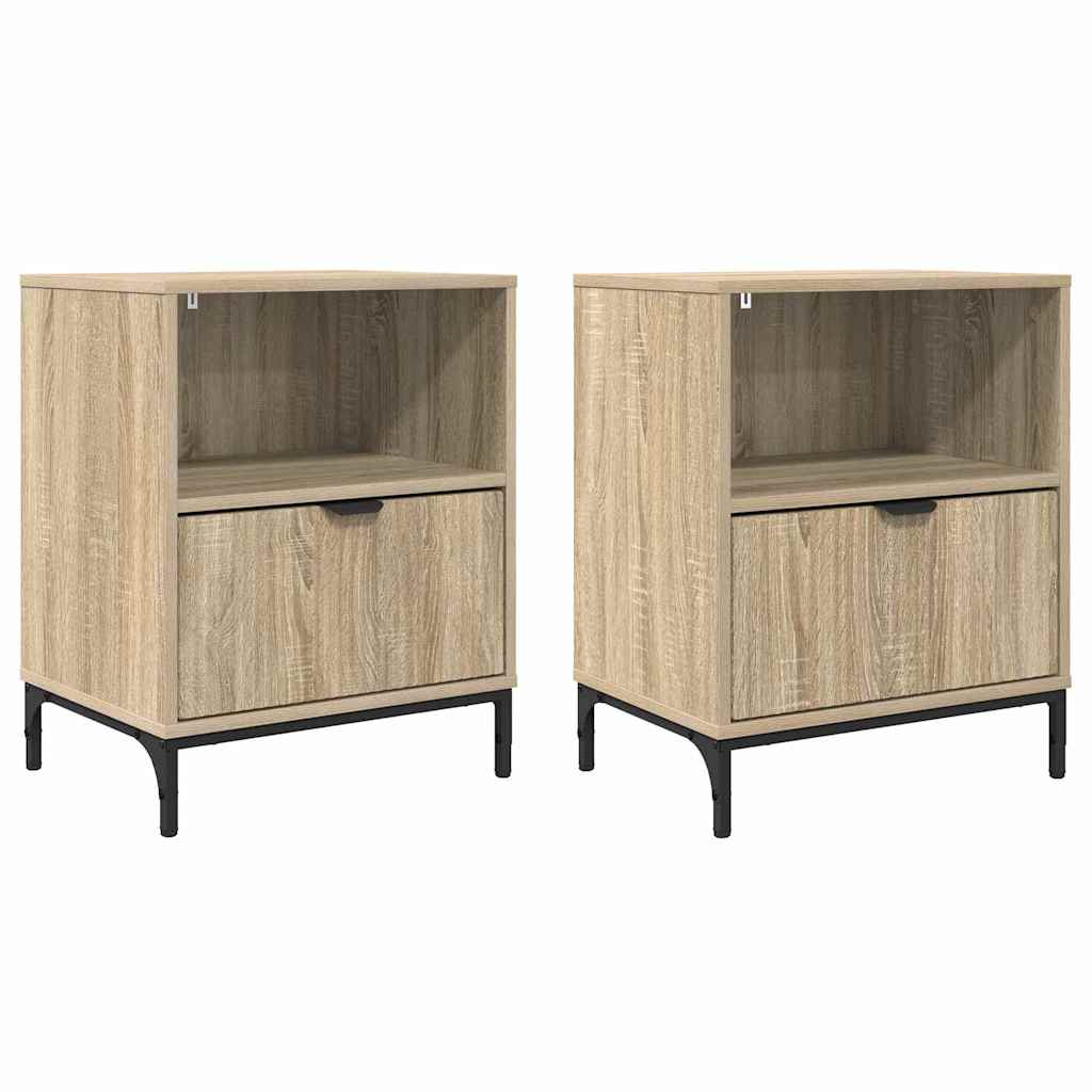 Mesas de cabeceira 2 pcs Carvalho sonoma 49 x 36 x 61 cm
