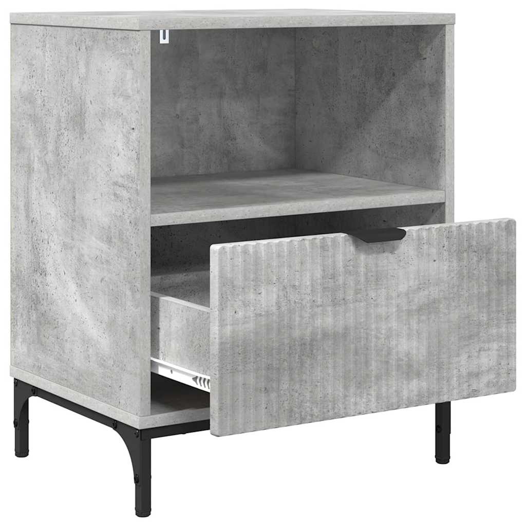 Mesa-de-cabeceira com gaveta Cinzento cimento 49 x 36 x 61 cm