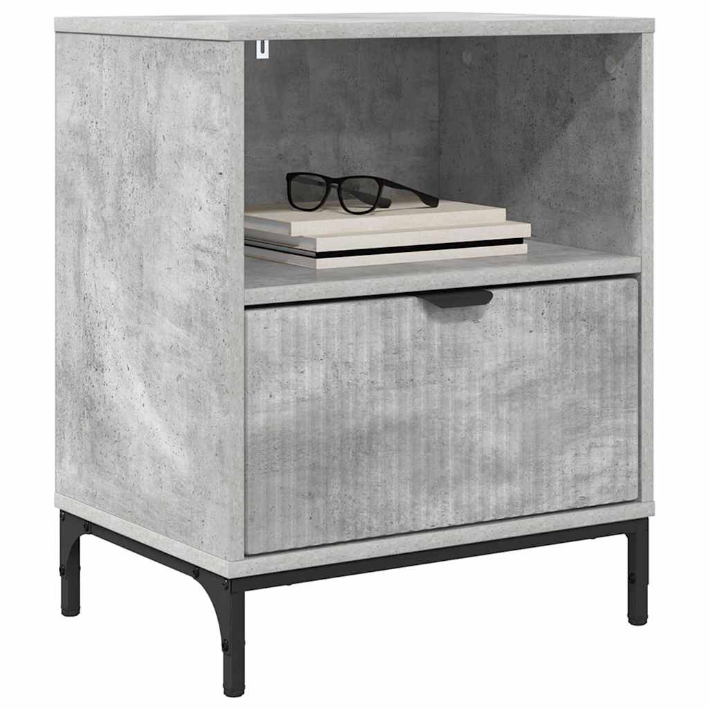 Mesa-de-cabeceira com gaveta Cinzento cimento 49 x 36 x 61 cm