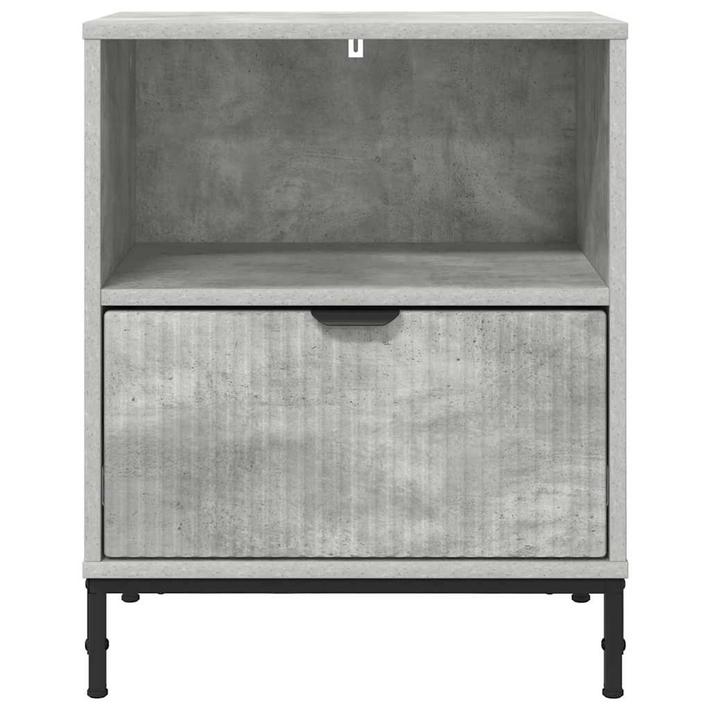 Mesas de cabeceira 2 pcs Cinzento cimento 49 x 36 x 61 cm