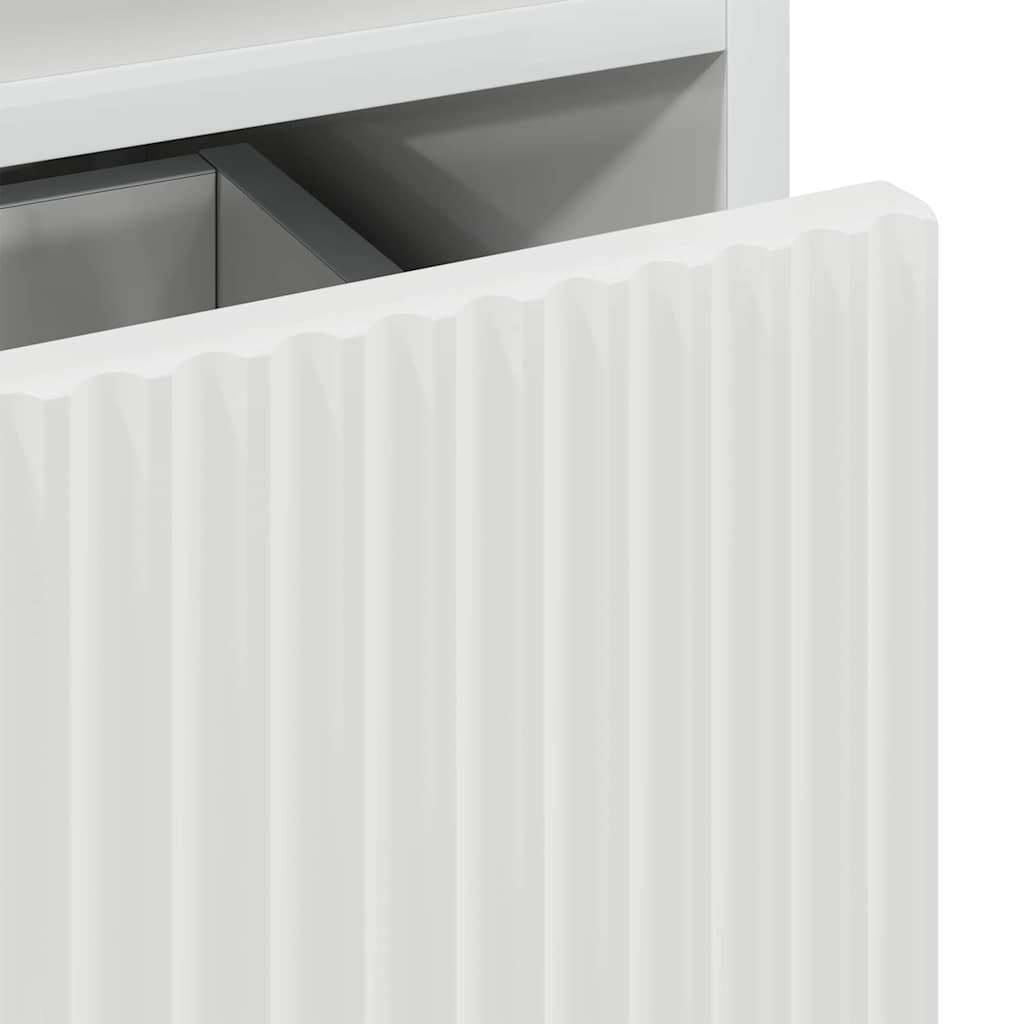 Mesa-de-cabeceira com gaveta Branco brilhante 49 x 36 x 61 cm