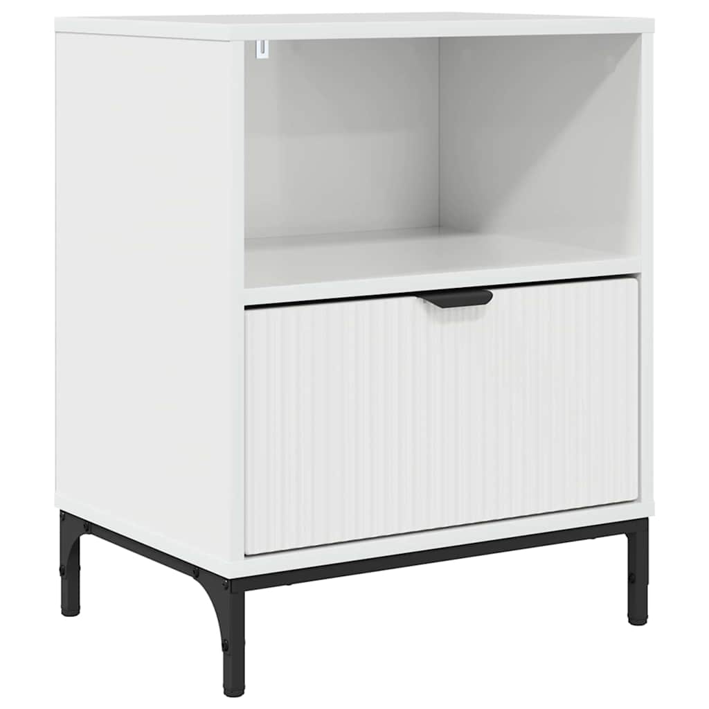 Mesa-de-cabeceira com gaveta Branco brilhante 49 x 36 x 61 cm