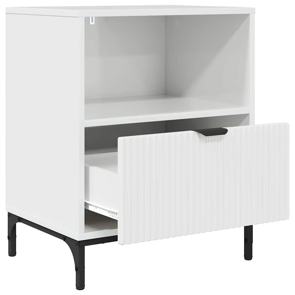 Mesa-de-cabeceira com gaveta Branco brilhante 49 x 36 x 61 cm