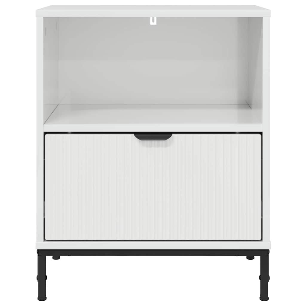 Mesa-de-cabeceira com gaveta Branco brilhante 49 x 36 x 61 cm