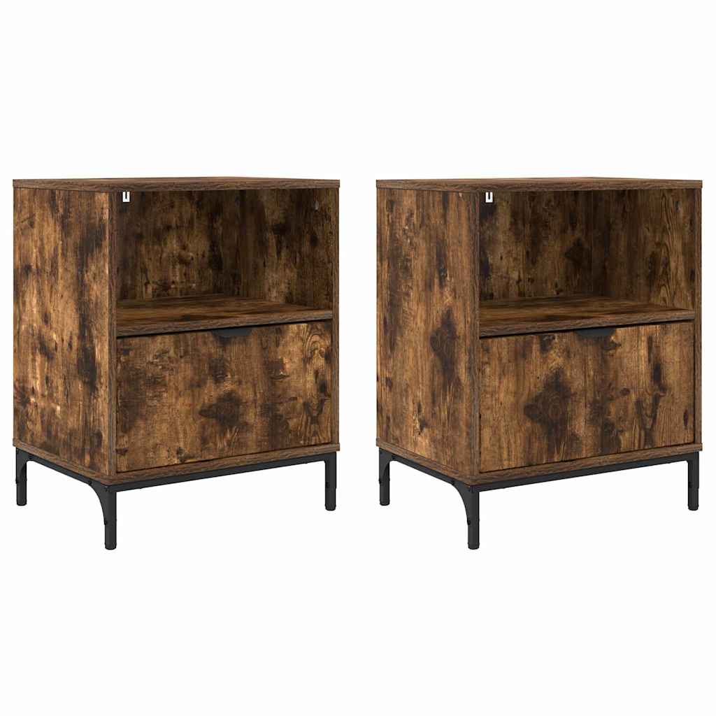 Mesas de cabeceira 2 pcs Carvalho fumado 49 x 36 x 61 cm