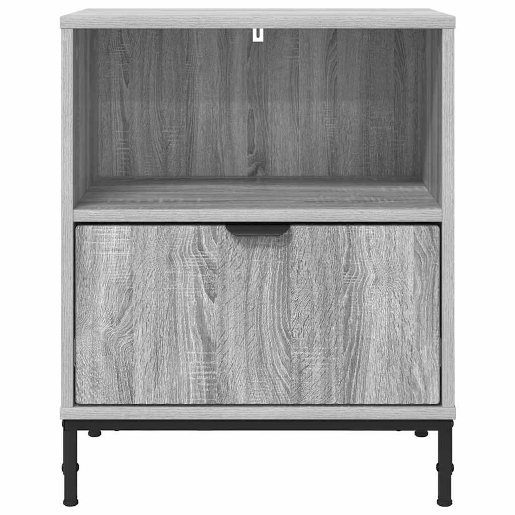 Mesa-de-cabeceira com gaveta Sonoma cinzento 49 x 36 x 61 cm