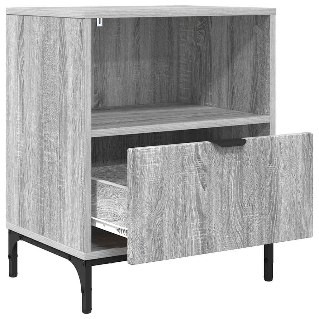 Mesas de cabeceira 2 pcs Sonoma cinzento 49 x 36 x 61 cm