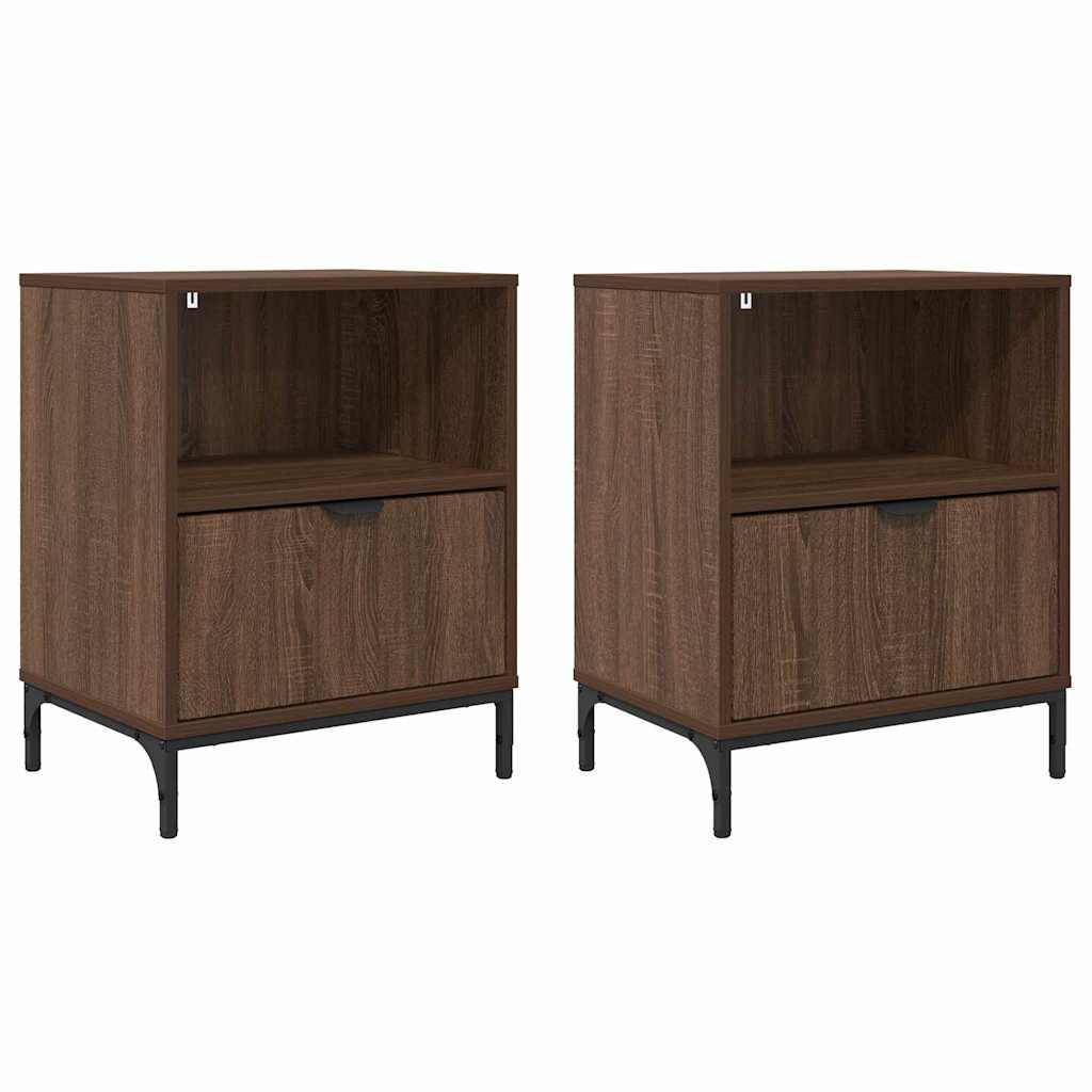 Mesas de cabeceira 2 pcs Carvalho castanho 49 x 36 x 61 cm