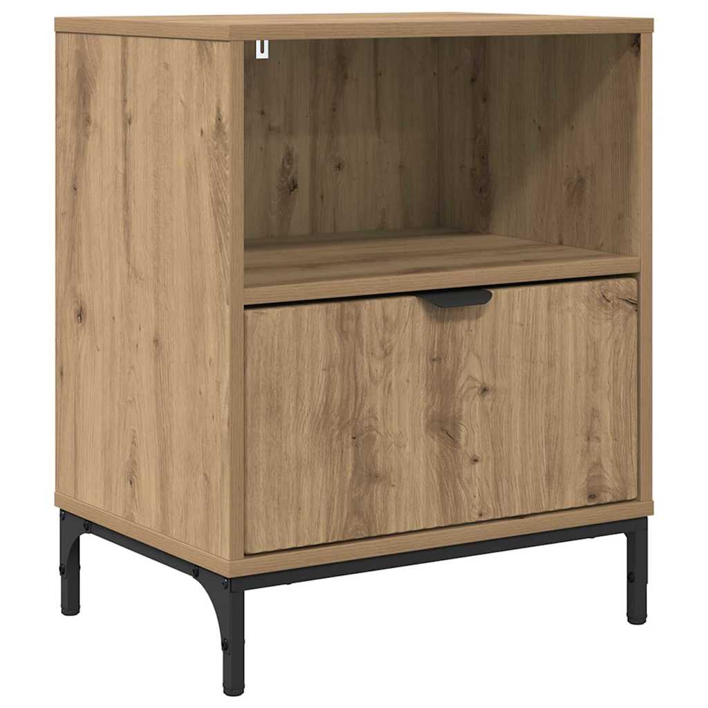 Mesa-de-cabeceira com gaveta carvalho artisiano 49 x 36 x 61 cm