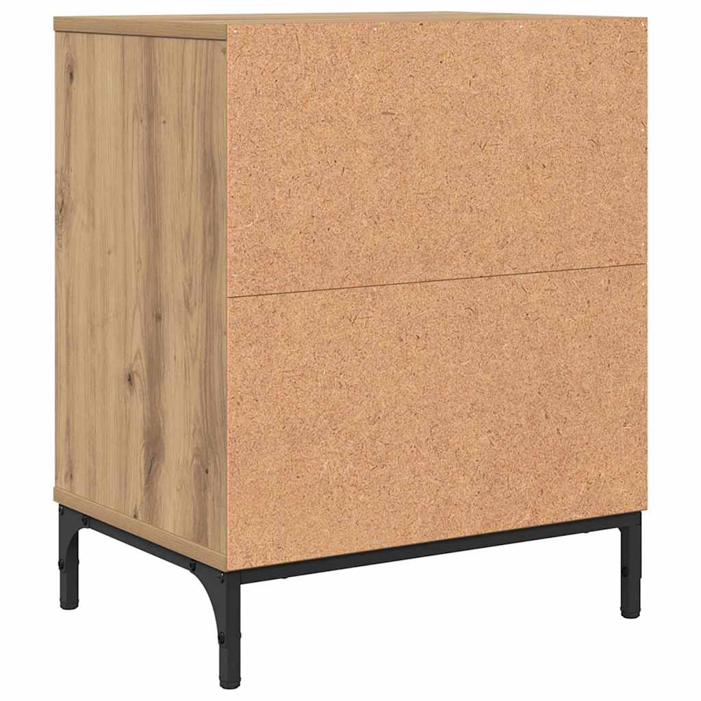 Mesa-de-cabeceira com gaveta carvalho artisiano 49 x 36 x 61 cm
