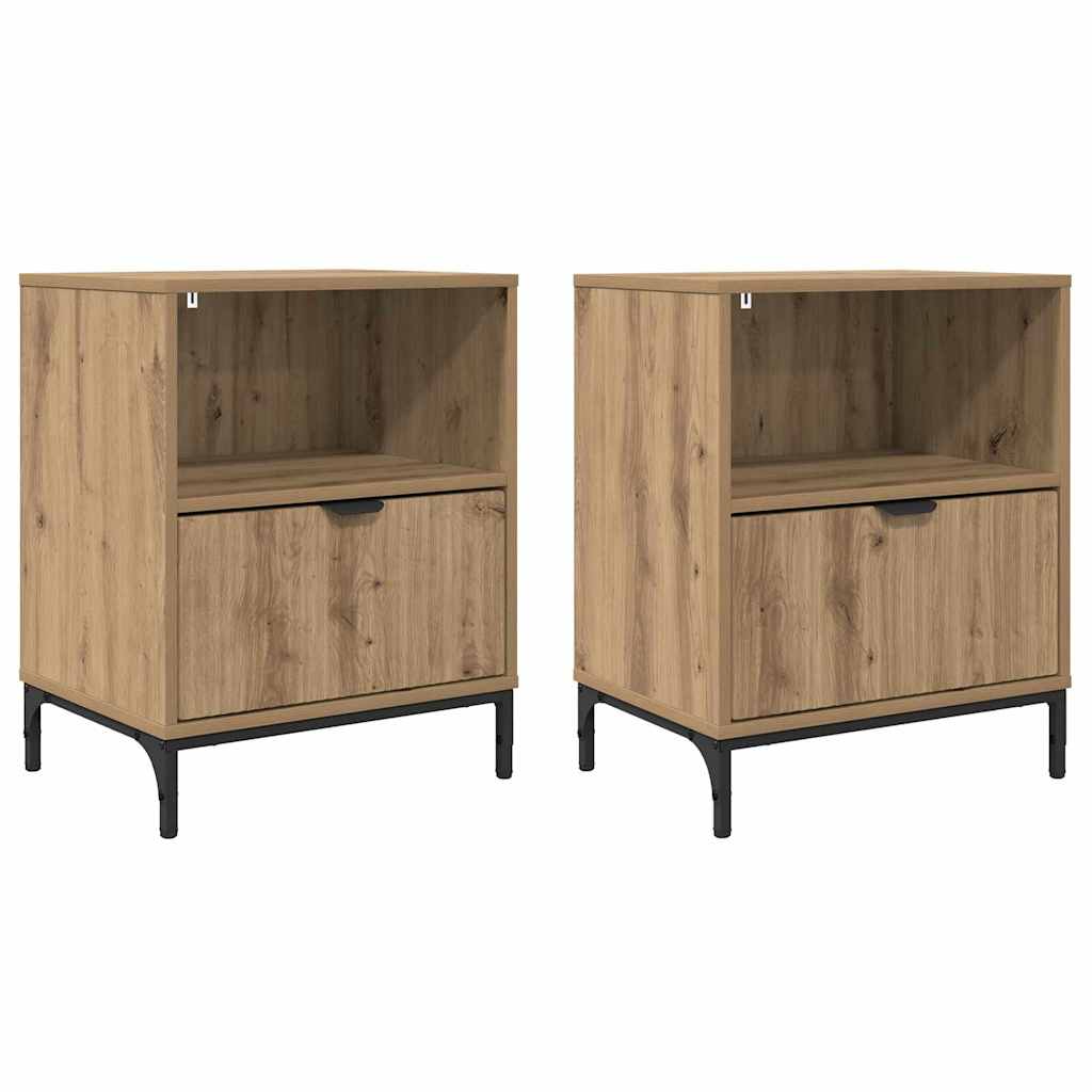 Mesas de cabeceira 2 pcs carvalho artisiano 49 x 36 x 61 cm