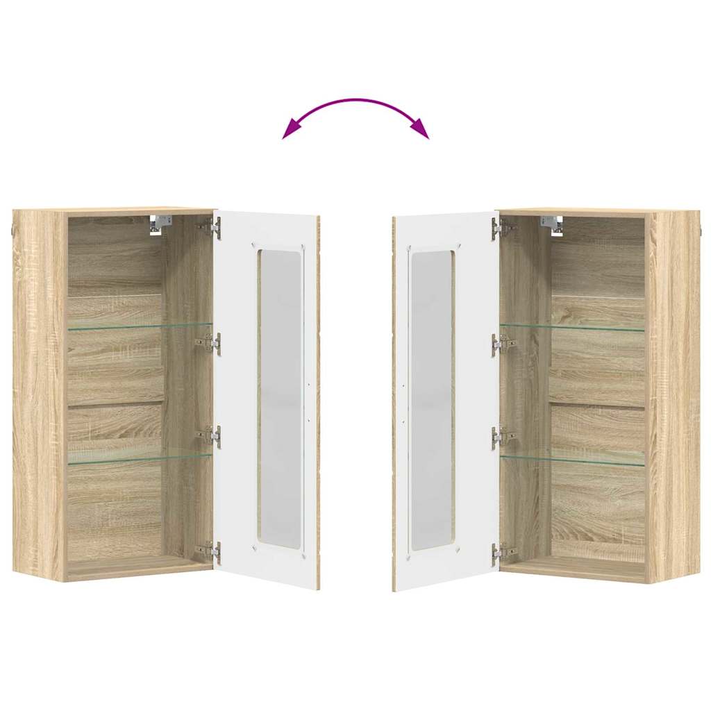 Estante de Parede com porta Carvalho sonoma 55 x 29 x 100 cm