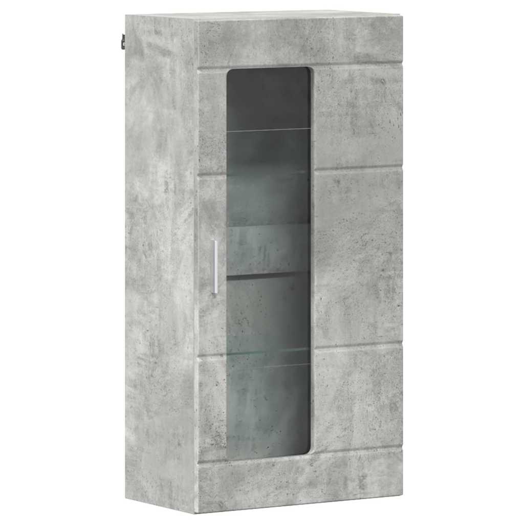 Estante de Parede com porta Cinzento cimento 55 x 29 x 100 cm