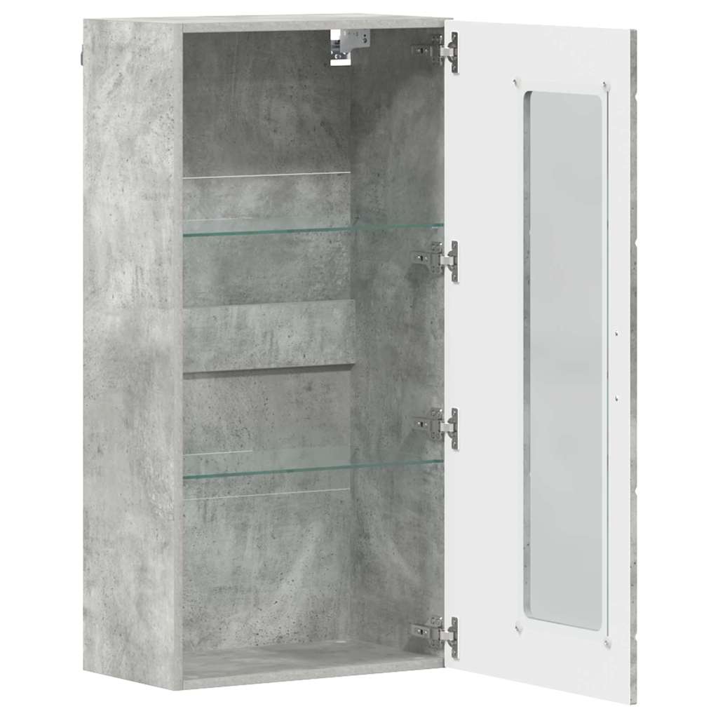 Estante de Parede com porta Cinzento cimento 55 x 29 x 100 cm