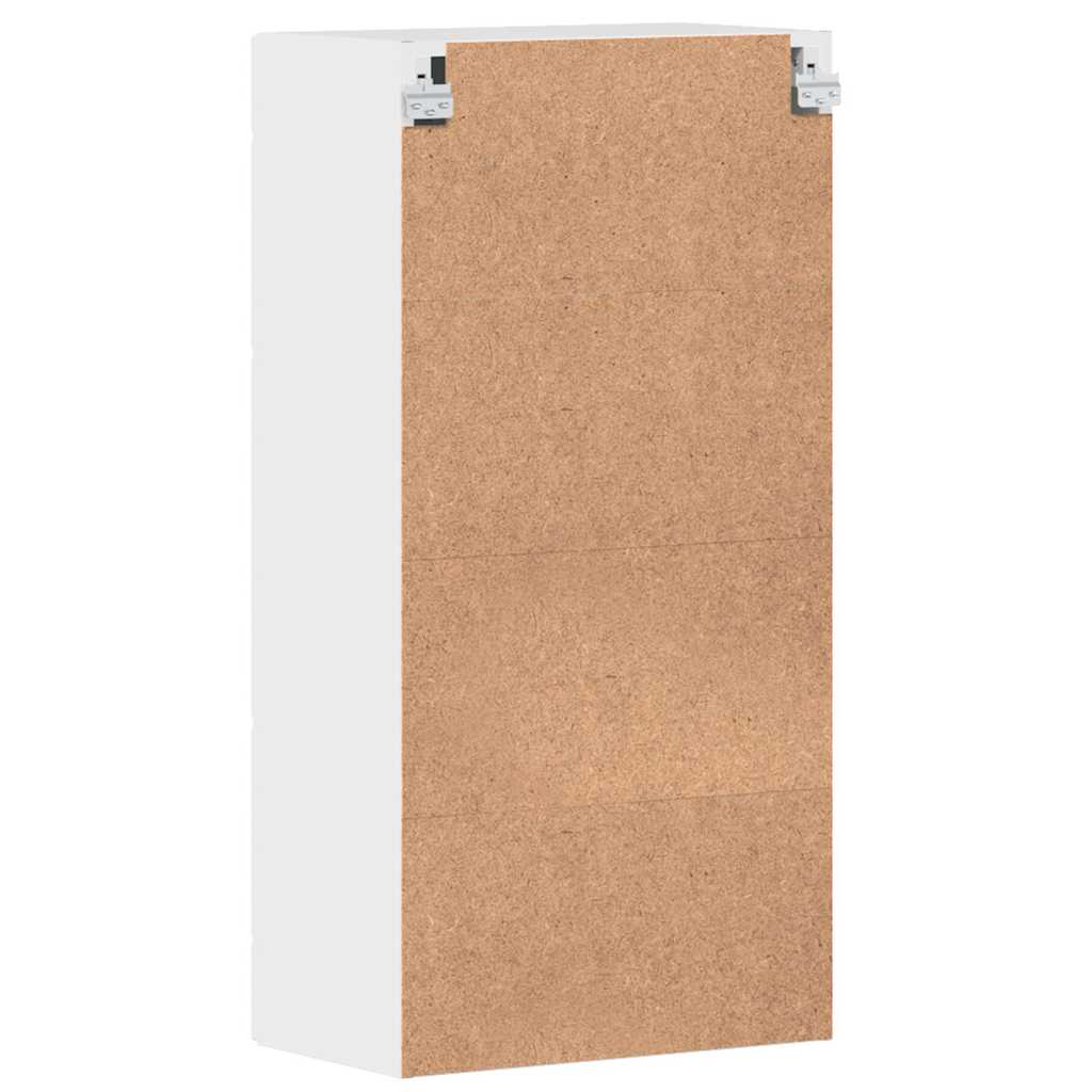 Estante de Parede com porta Branco brilhante 55 x 29 x 100 cm