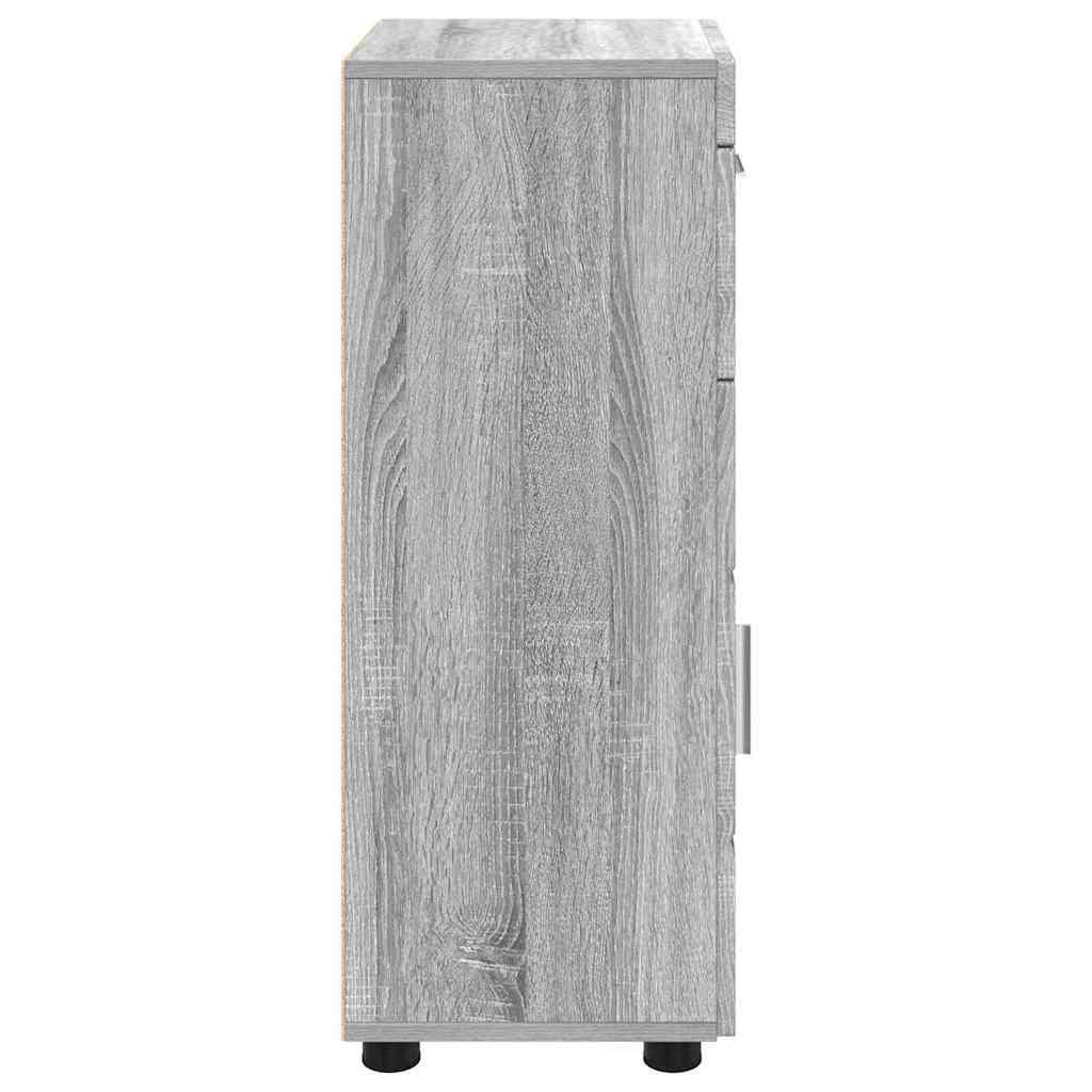 Estante de Parede com porta Sonoma cinzento 55 x 29 x 100 cm