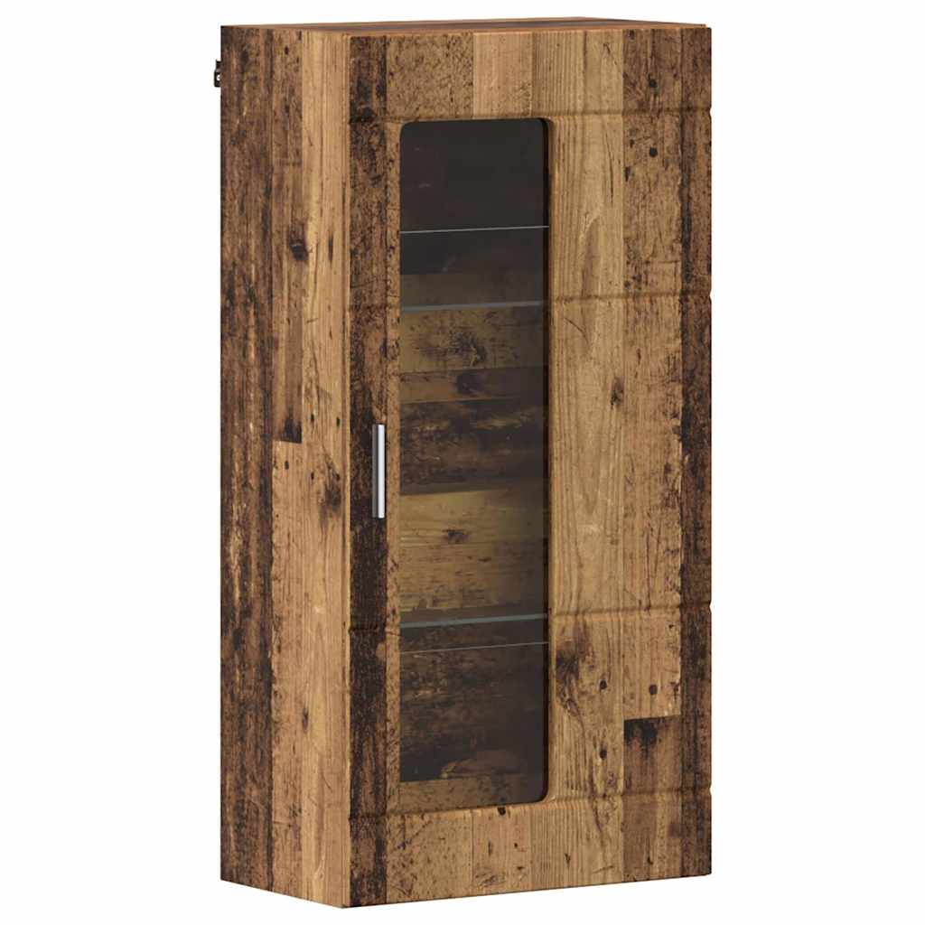 Estante de Parede com porta Madeira antiga 55 x 29 x 100 cm