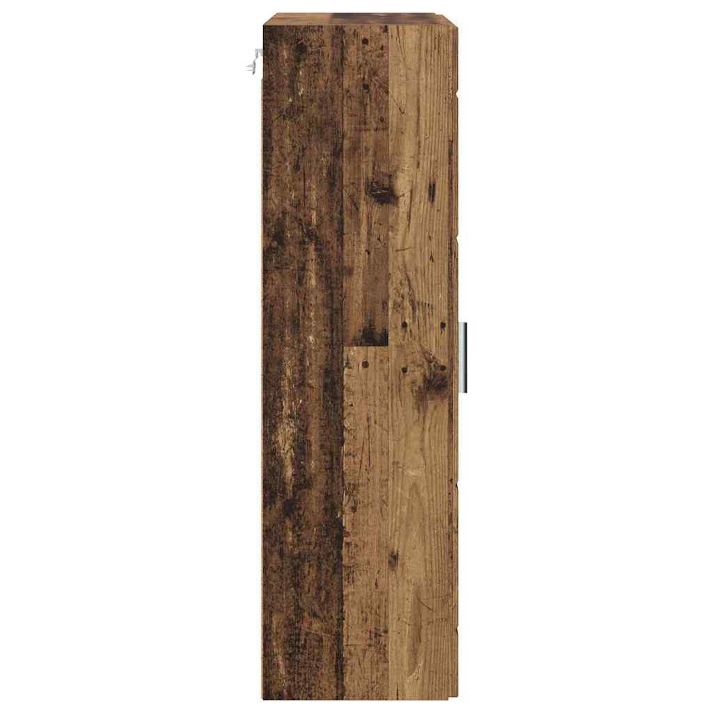Estante de Parede com porta Madeira antiga 55 x 29 x 100 cm