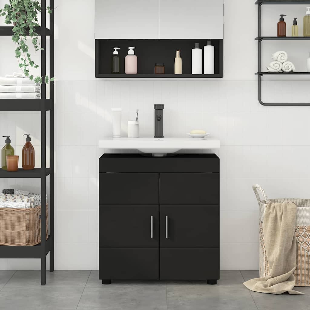 Gabinete para lavatório de banheiro TULUM Preto 60 x 34 x 63 cm