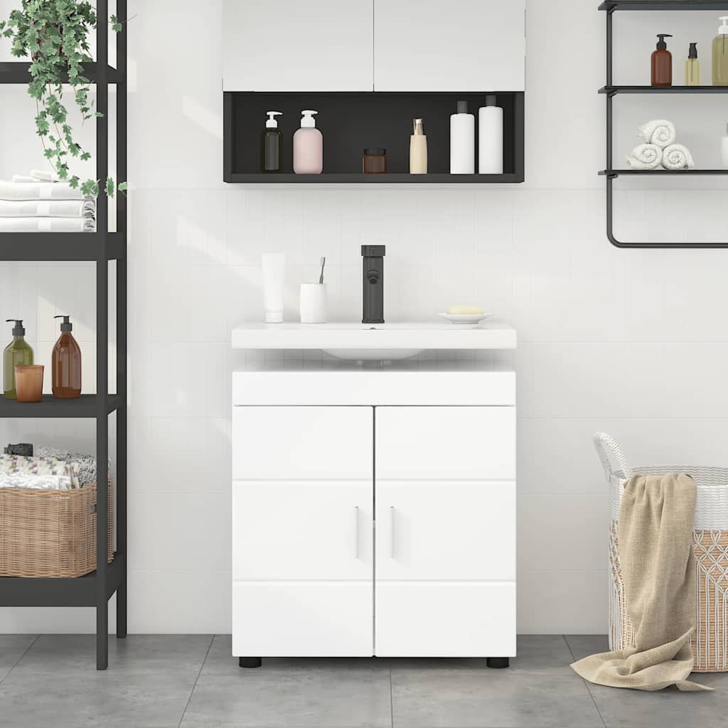 Gabinete para lavatório de banheiro TULUM Branco brilhante