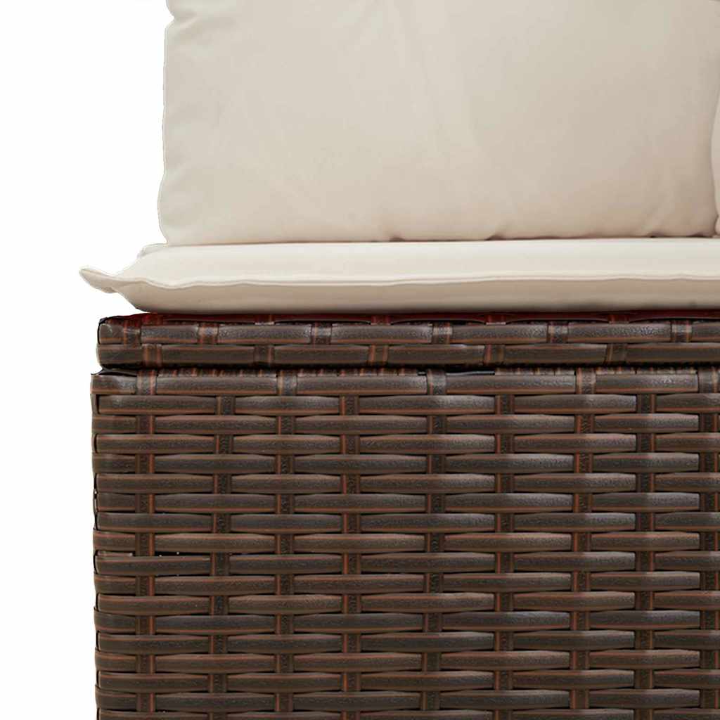 Banco de jardim com almofada Castanho Rattan Sintético