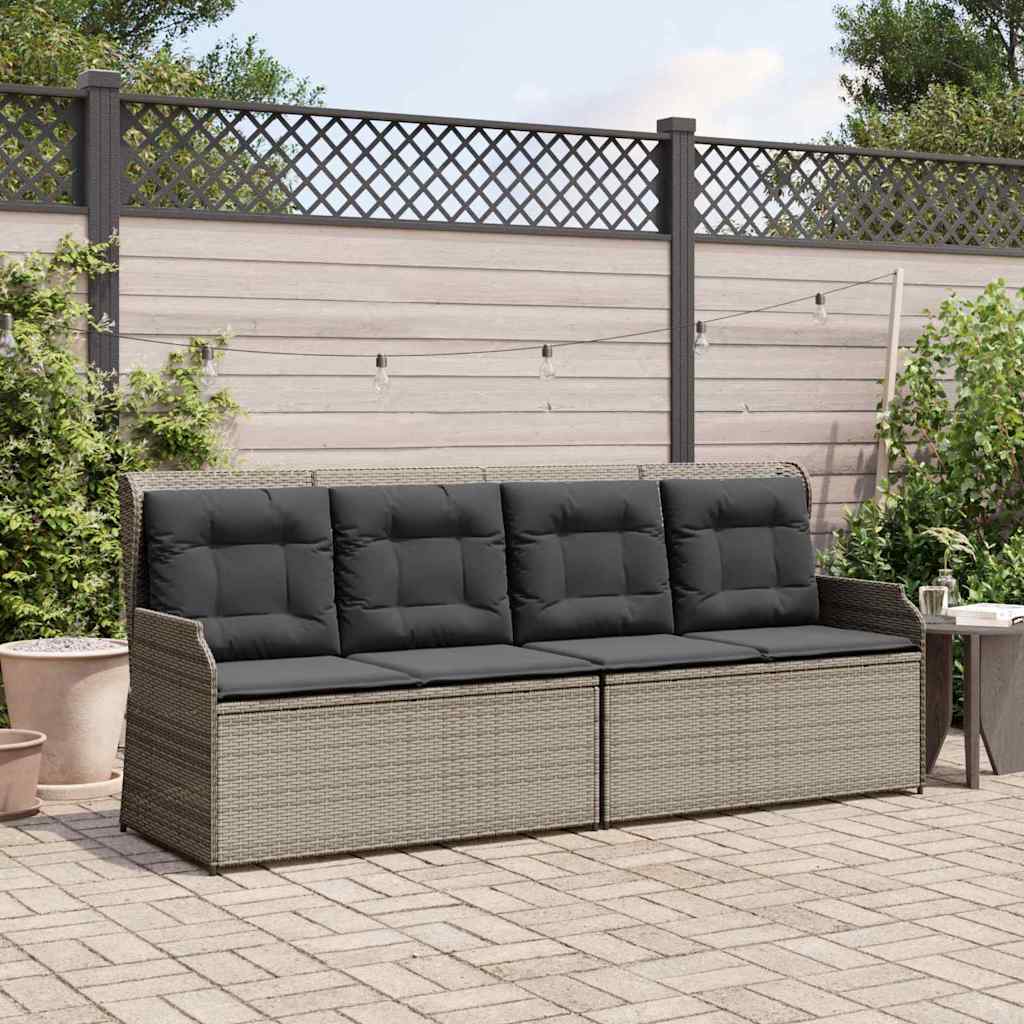 Banco de jardim com almofada Cinzeto Rattan Sintético