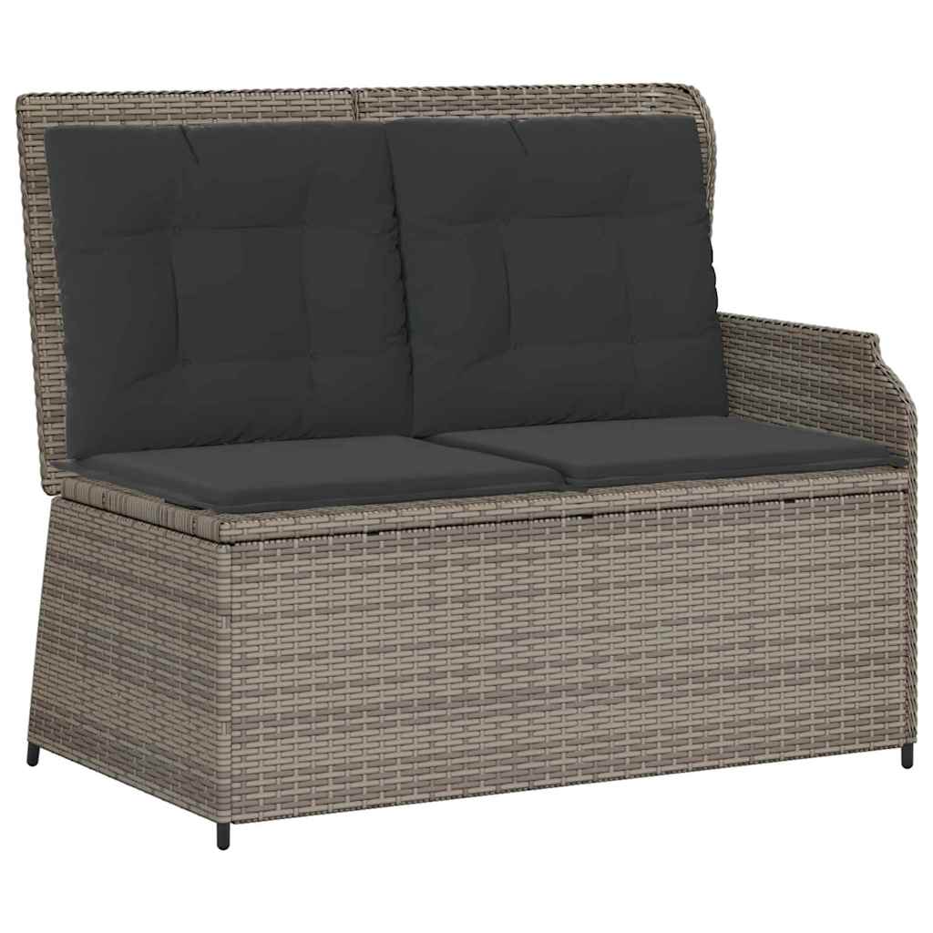 Banco de jardim com almofada Cinzeto Rattan Sintético