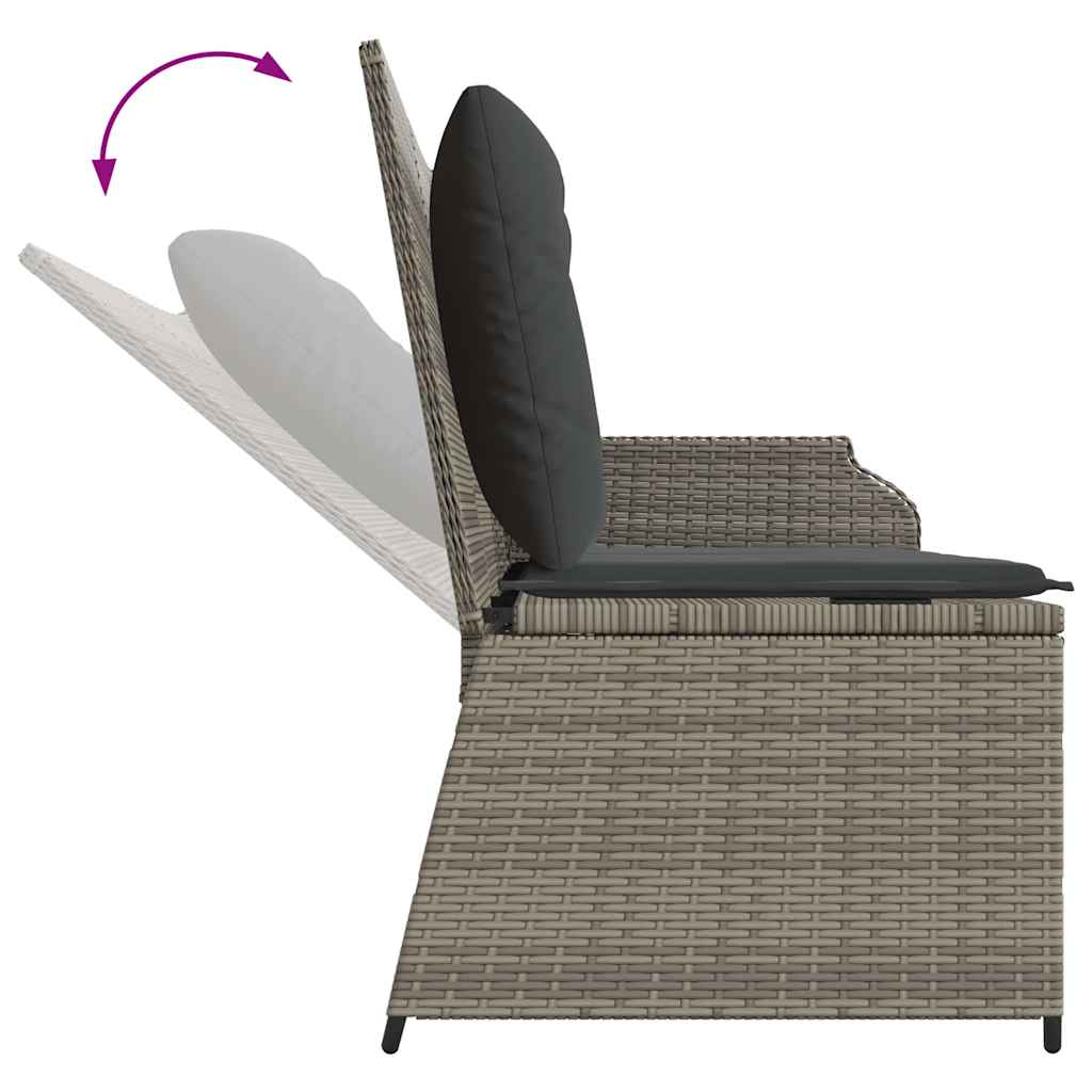 Banco de jardim com almofada Cinzeto Rattan Sintético
