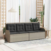 Banco de jardim com almofada Cinzento-claro Rattan Sintético