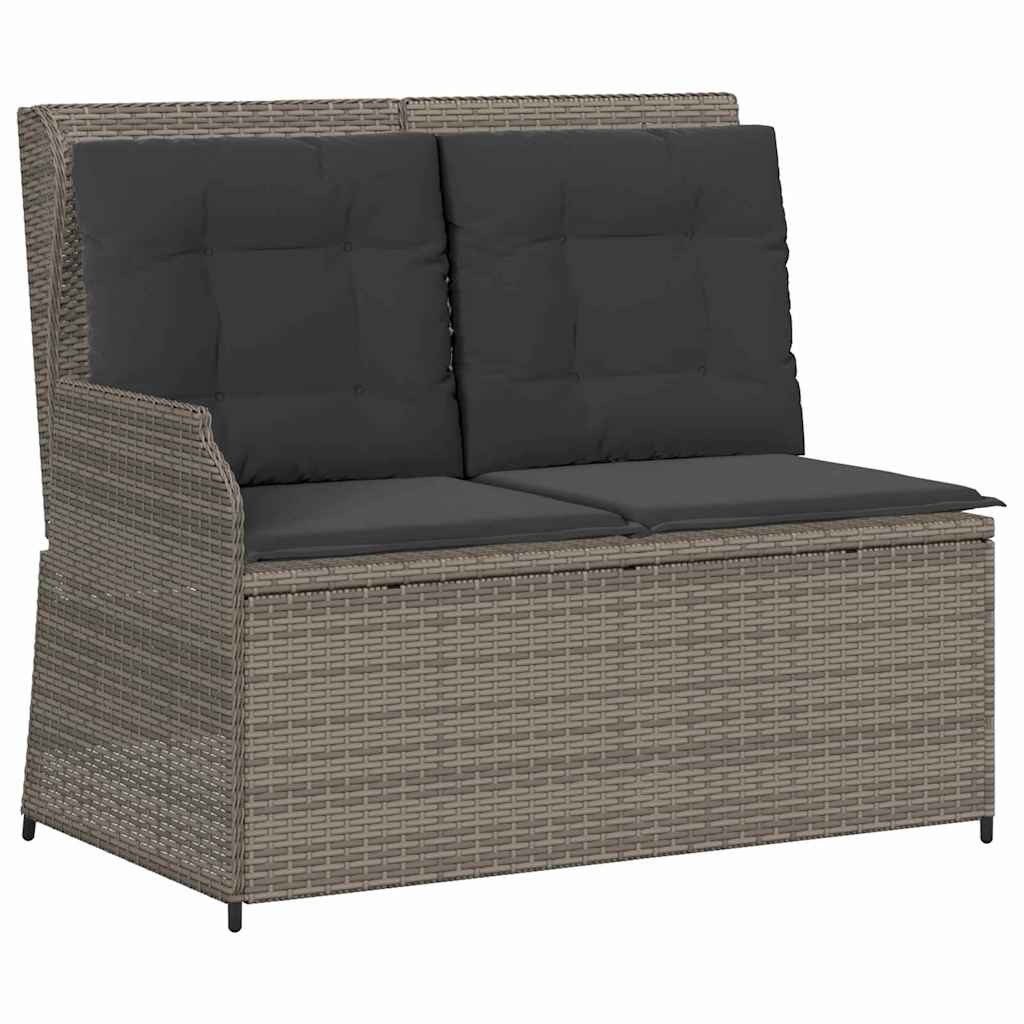Banco de jardim com almofada Cinzeto Rattan Sintético