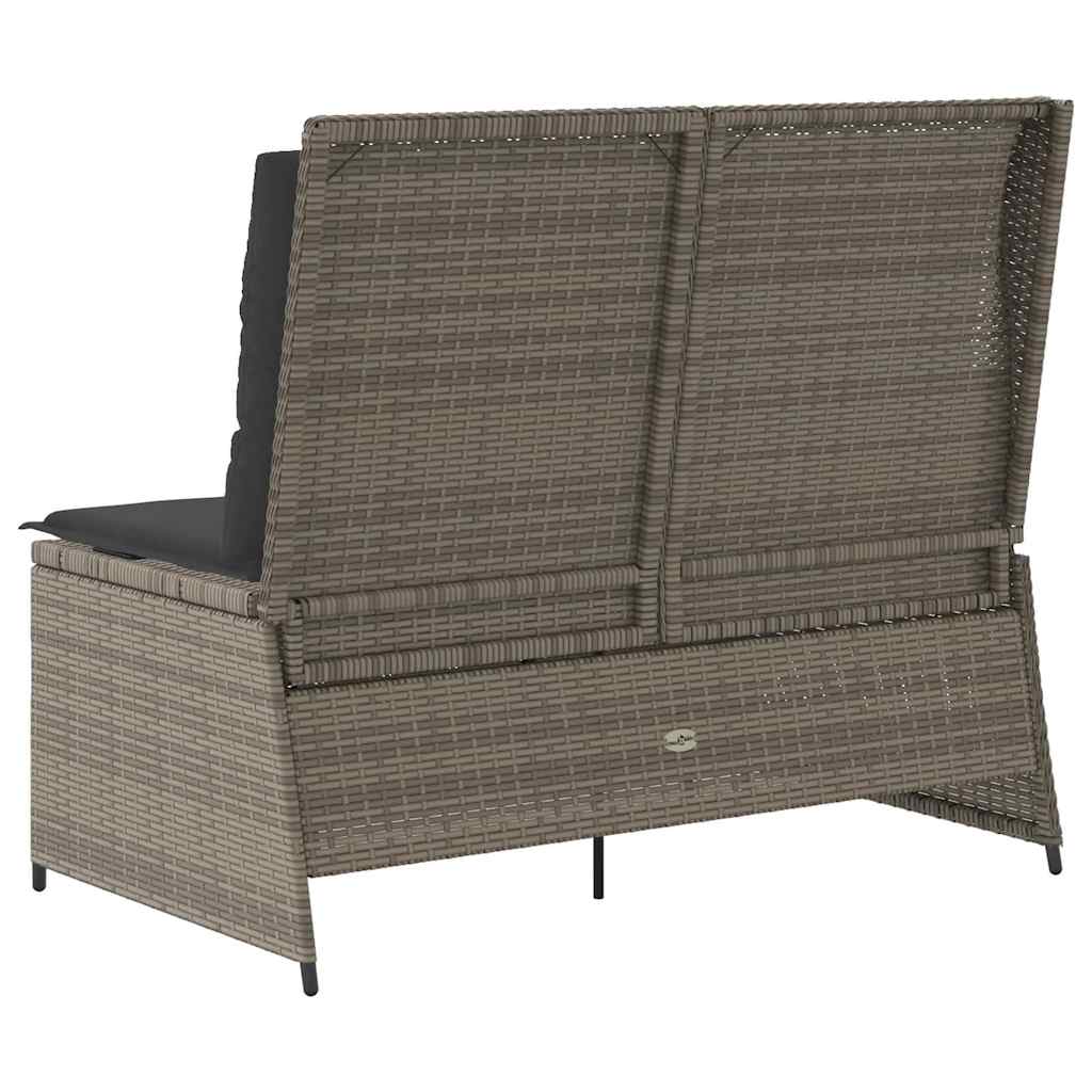 Banco de jardim com almofada Cinzeto Rattan Sintético