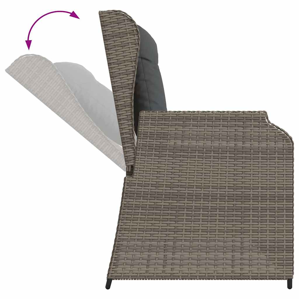Banco de jardim com almofada Cinzeto Rattan Sintético