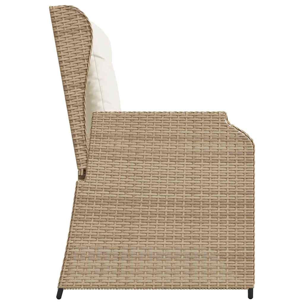Banco de jardim com almofada Bege Rattan Sintético