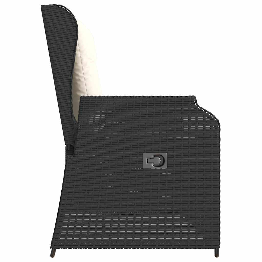 Banco de jardim com almofada Preto Rattan Sintético