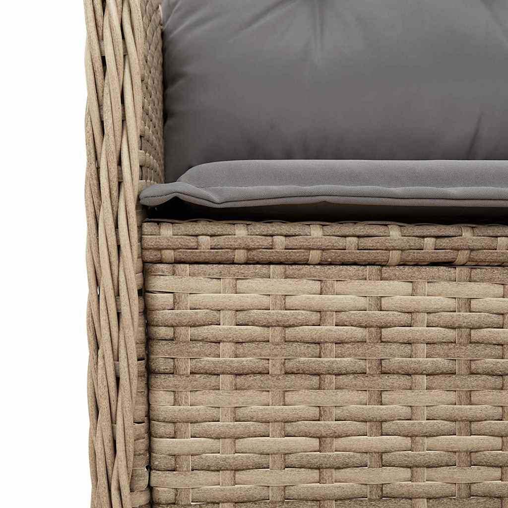 Banco de jardim com almofada Bege Rattan Sintético