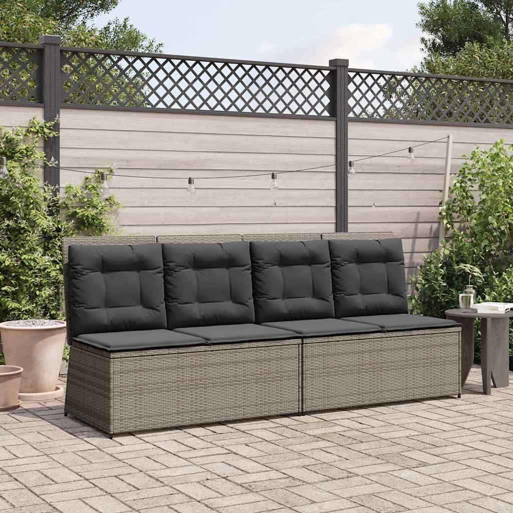 Banco de jardim com almofada Cinzeto Rattan Sintético
