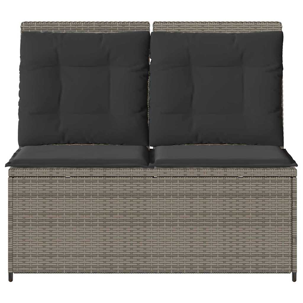 Banco de jardim com almofada Cinzeto Rattan Sintético