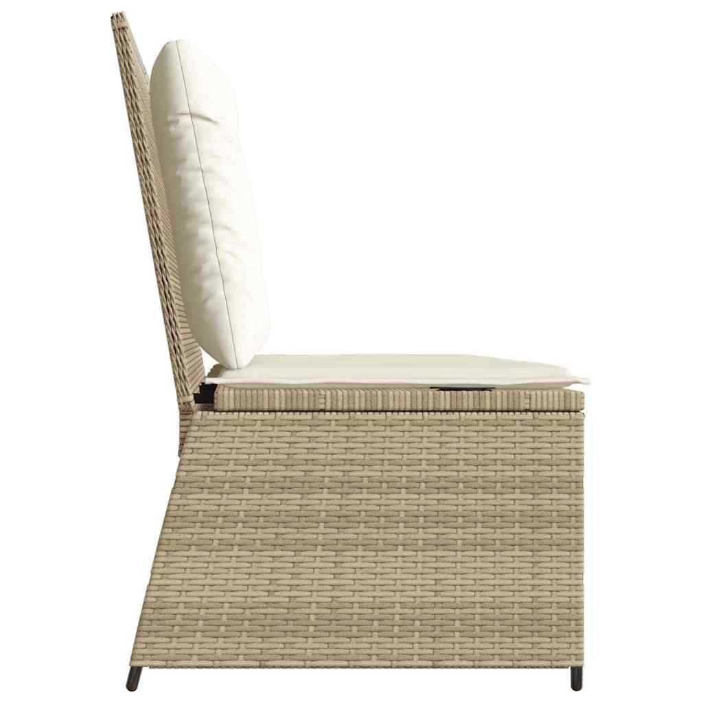 Banco de jardim com almofada Bege Rattan Sintético
