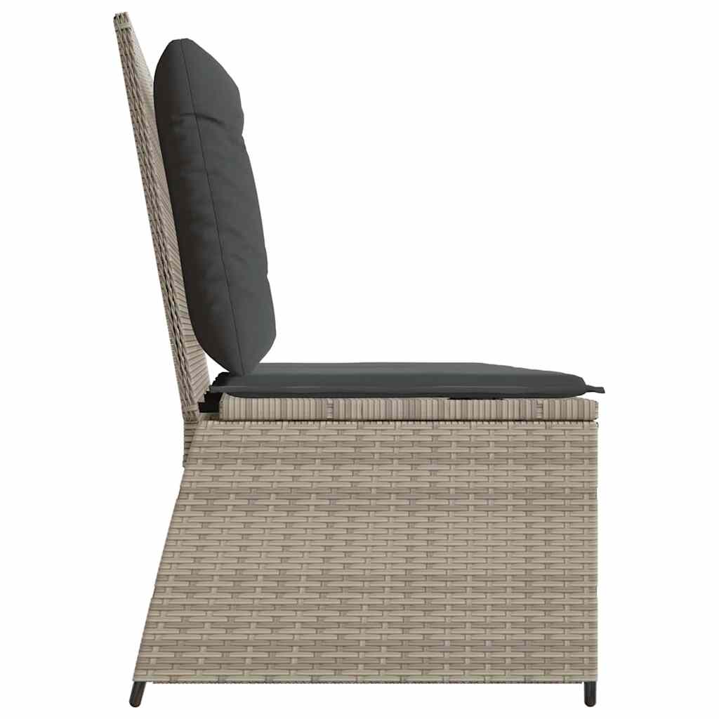 Banco de jardim com almofada Cinzento-claro Rattan Sintético