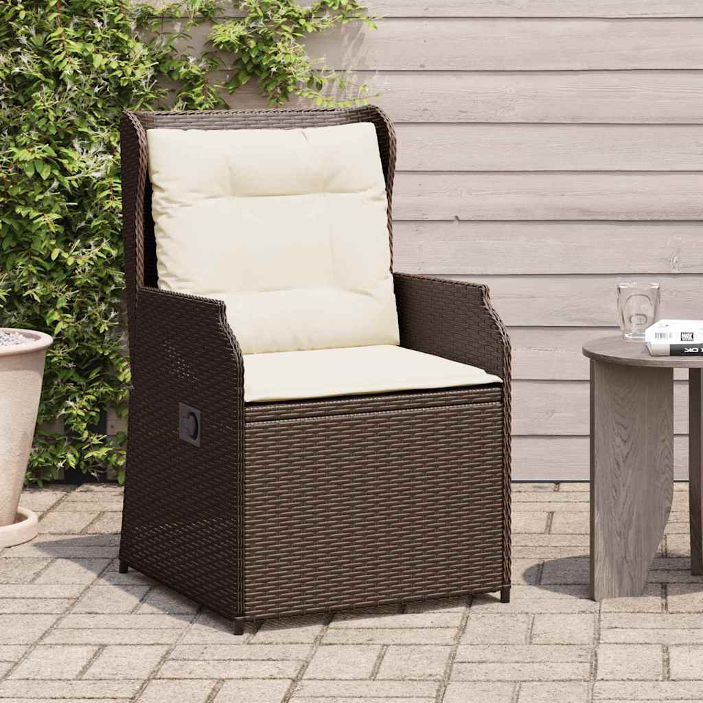 Banco de jardim com almofada 2 pcs Castanho Rattan Sintético