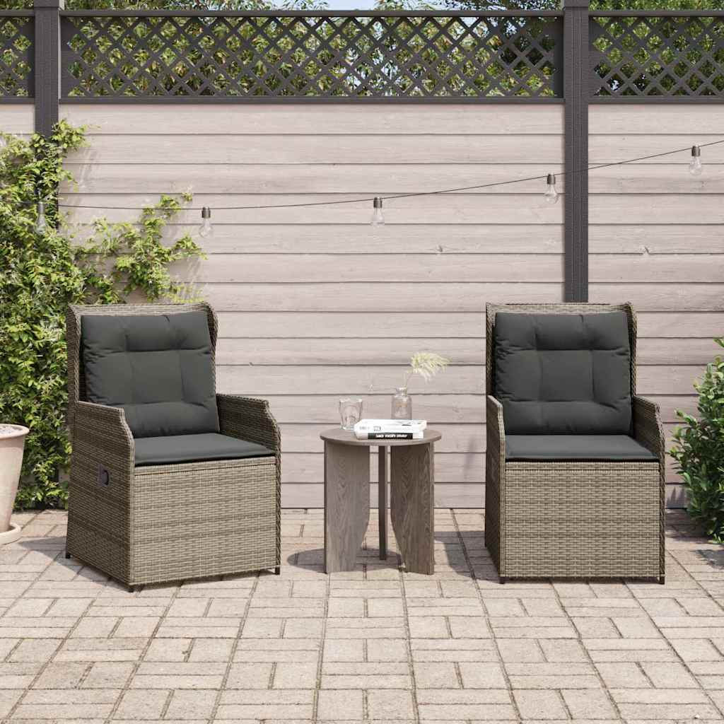 Banco de jardim com almofada 2 pcs Cinzeto Rattan Sintético