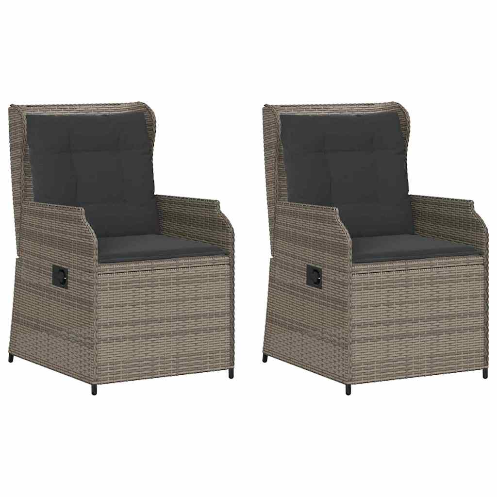 Banco de jardim com almofada 2 pcs Cinzeto Rattan Sintético