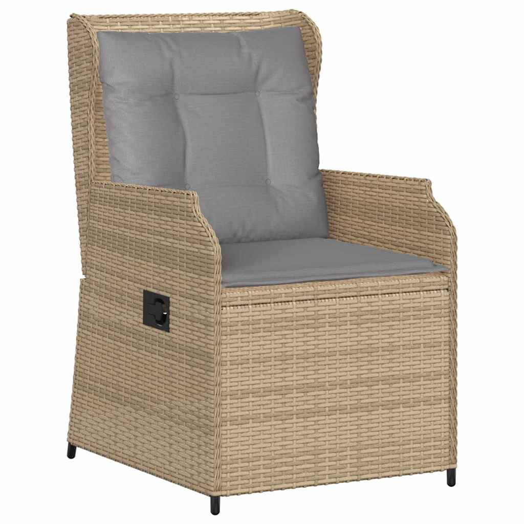 Banco de jardim com almofada 2 pcs Bege Rattan Sintético