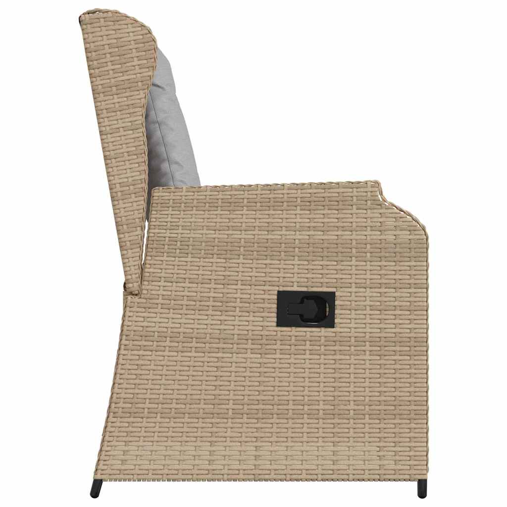 Banco de jardim com almofada 2 pcs Bege Rattan Sintético