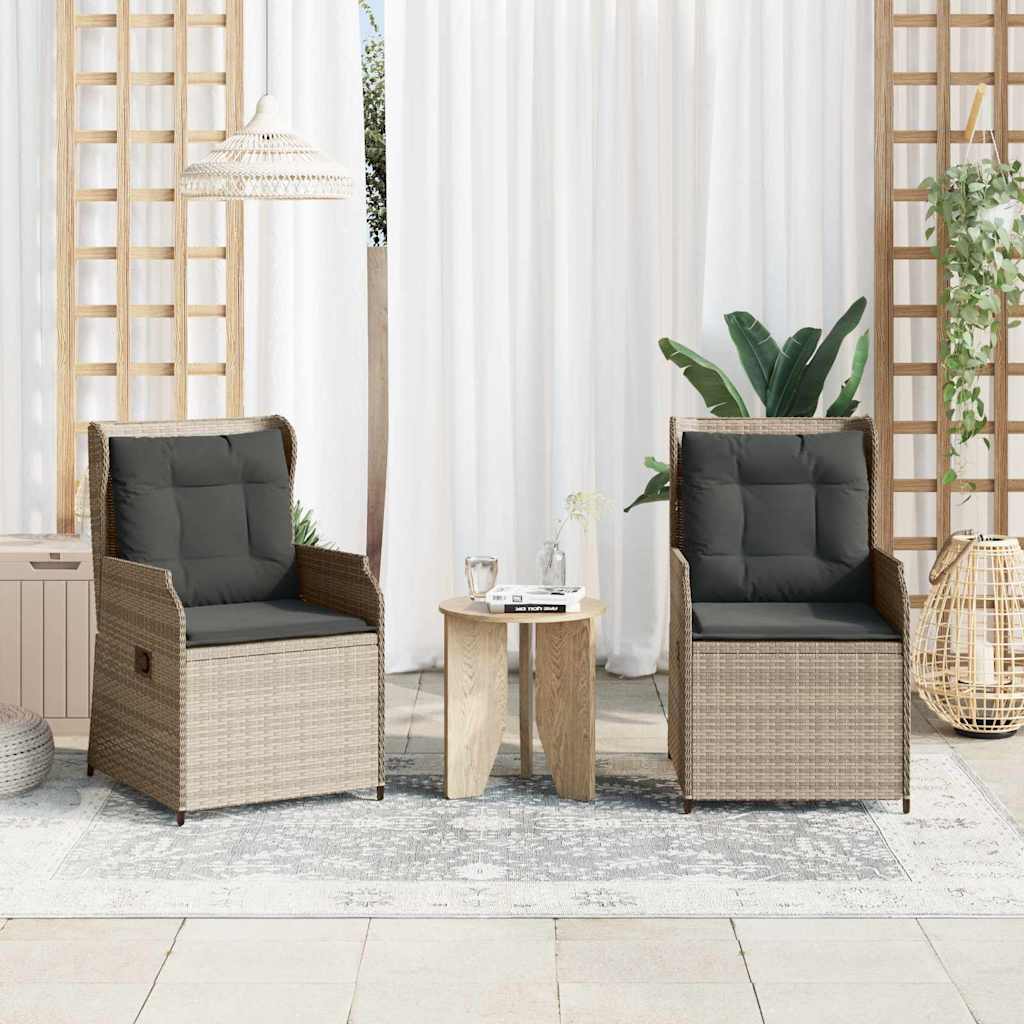 Banco de jardim 2 pcs Cinzento-claro Rattan Sintético
