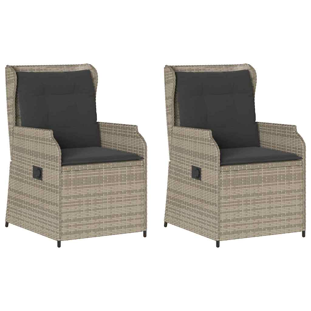 Banco de jardim 2 pcs Cinzento-claro Rattan Sintético